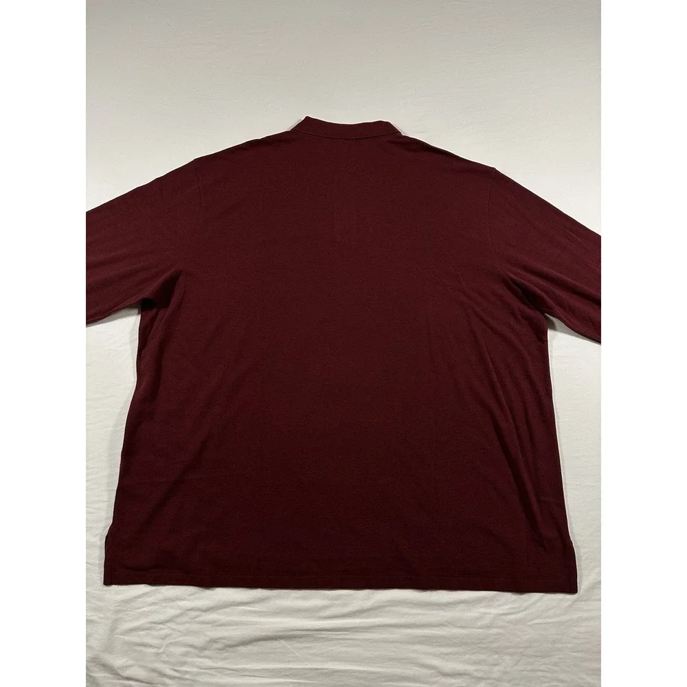 Polo‎ Ralph Lauren Men's Maroon Red Long Sleeve Knit Polo Shirt Size 4XB Preppy